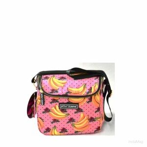 NEW Betsey Johnson Banana Rose Cube Insulated Lunch Tote Bag